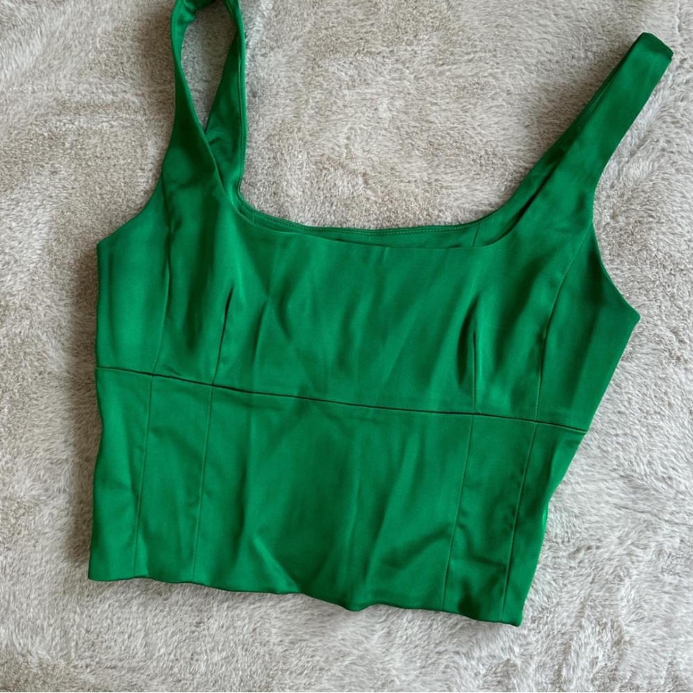 Aritzia beautiful green satin vest M